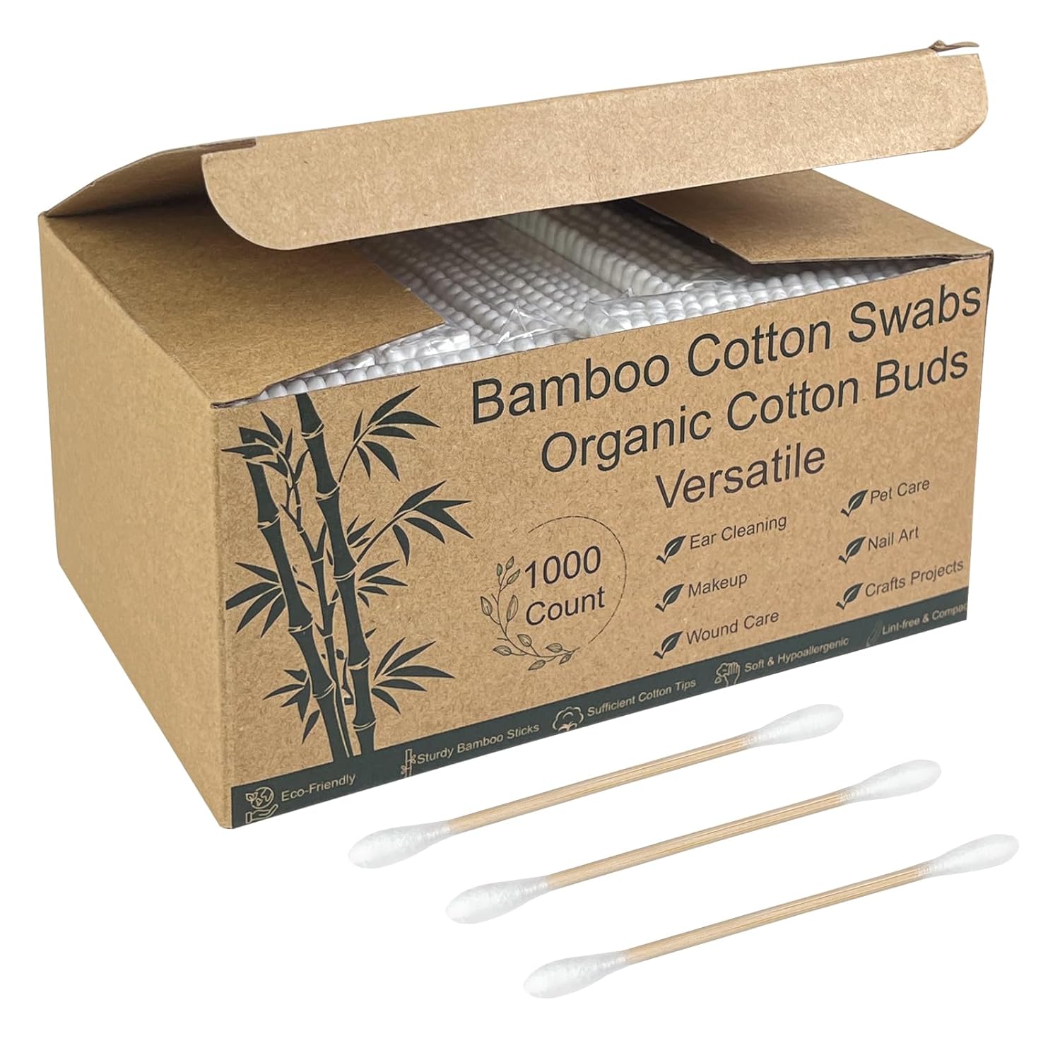Skincare Xxl - Bamboo Cotton Swabs with Sturdy Core