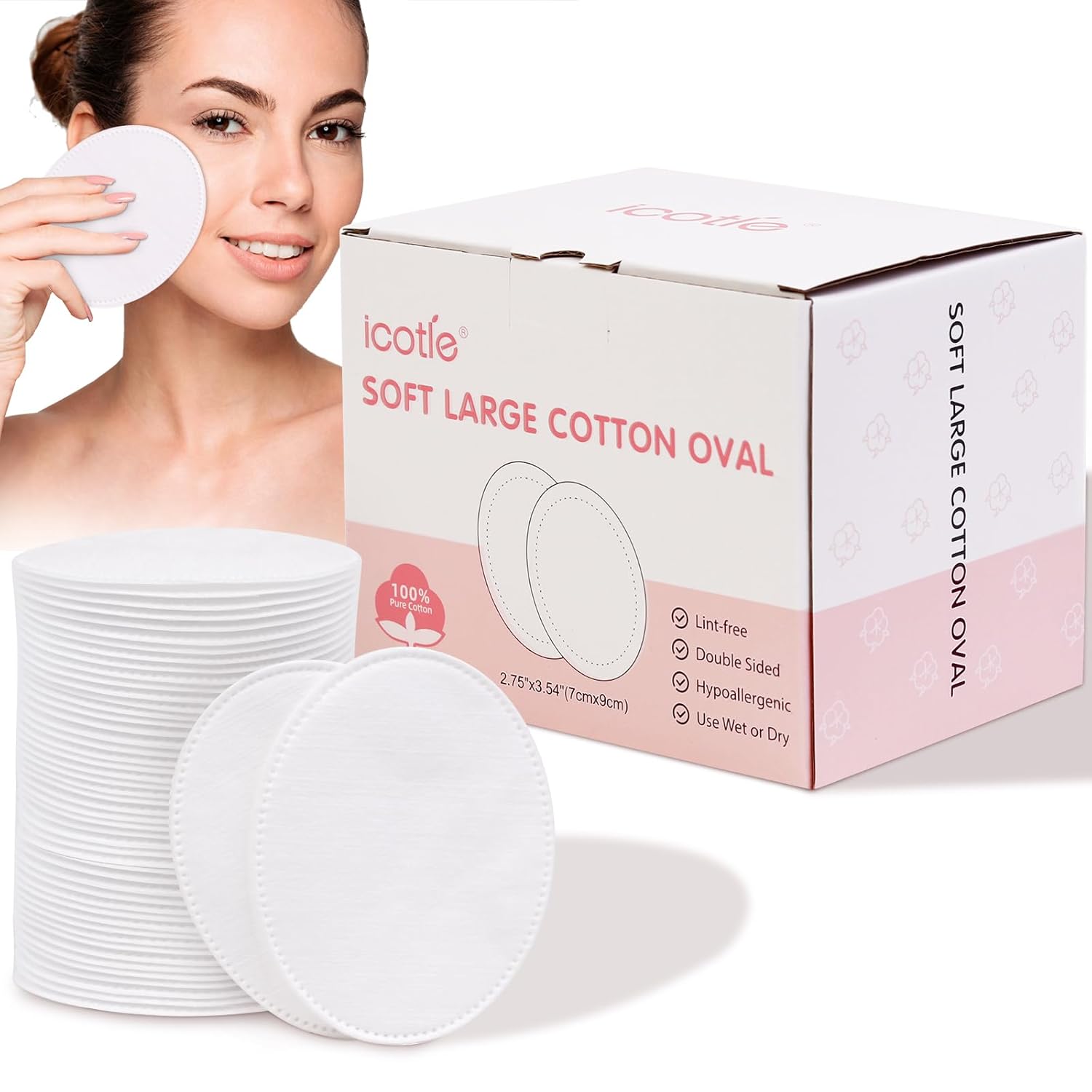 Skincare Xxl - Ultra-Soft Oval Cotton Pads, 100 Count,