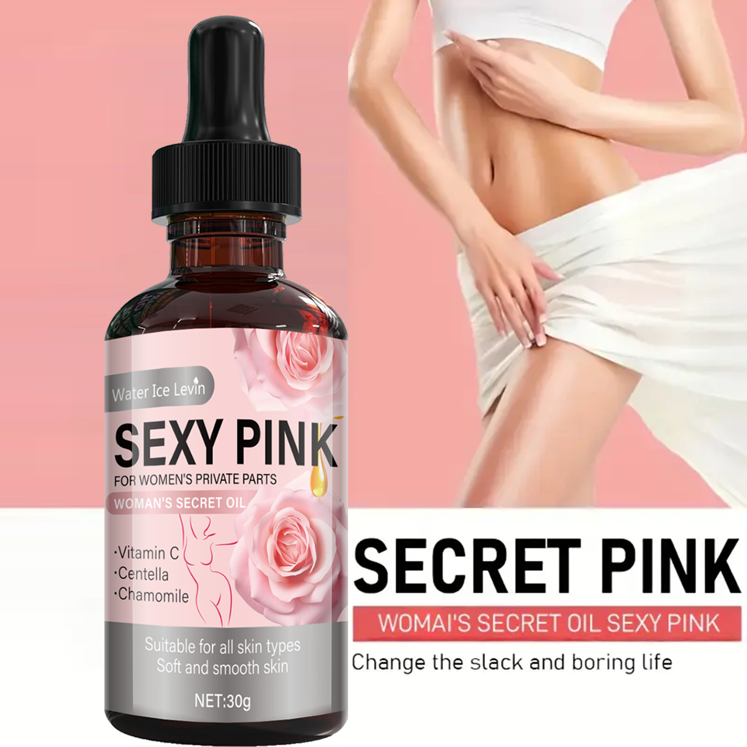 Secret Pink Intimate Oil Vitam - Skincare Niacinamide ulasan dan harga