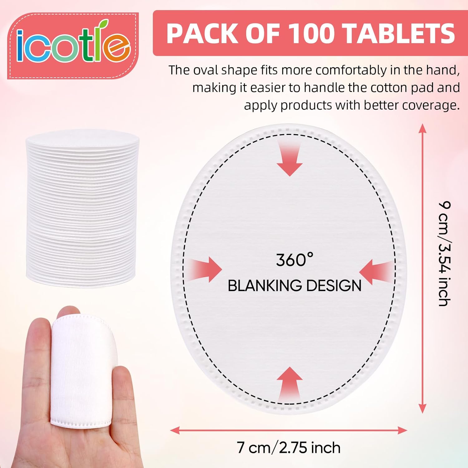 Ultra-Soft Oval Cotton Pads, 1 - Skincare Xxl ulasan dan harga