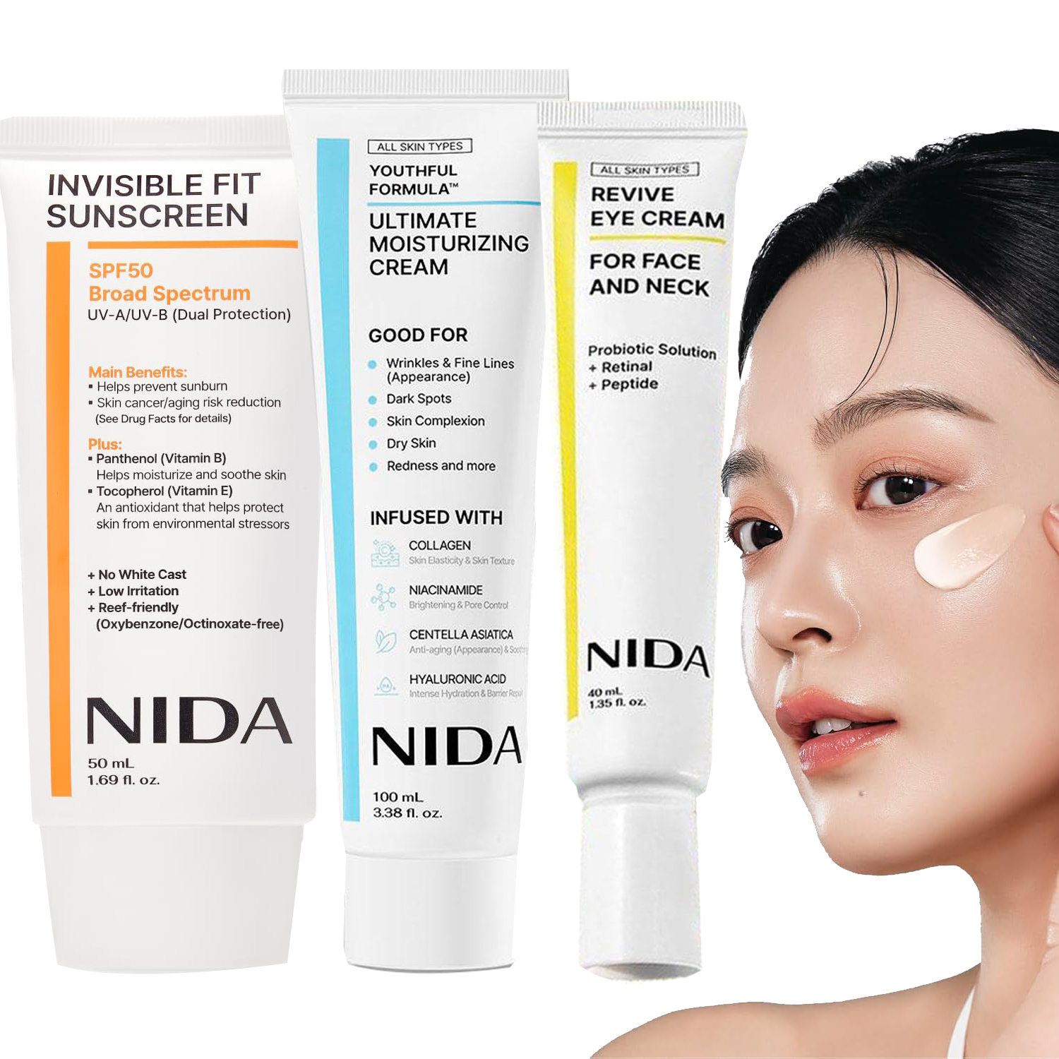 NIDA Moisturizing Cream+Sunscr - Eye Cream Peptide ulasan dan harga
